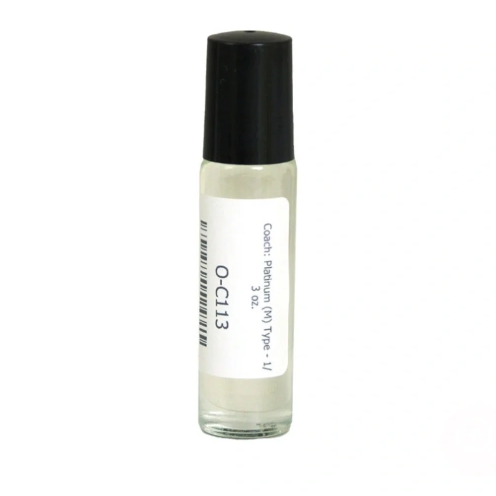 Platinum Type Mens Fragrance Oil in a 1/3 Oz Glass Roll-On Bottle